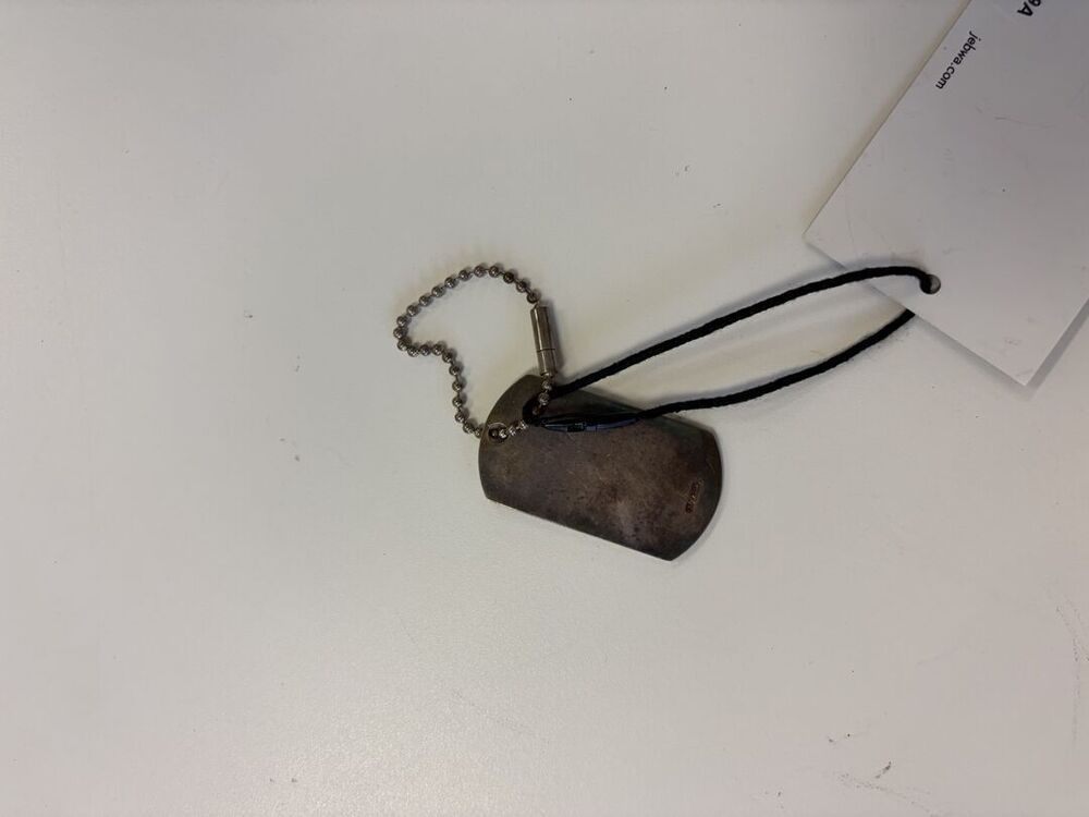 Silver Tone Dog Tag Ball Chain Charm
